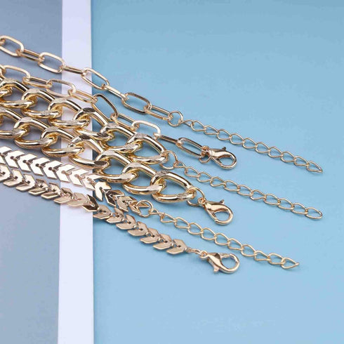 Bohemian Layered Anklet Gold Paperclip Chain Ankle Bracelet Fishbone Chain Anklets Adjustable Chunky Anklet Summer Beach Foot Chain Jewelry for Wo...