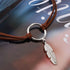 Boho Layered Suede Choker Necklace Tiny Leaf Pendant Necklace Chain Brown O Ring Leather Choker Necklace Vintage 90s Necklace Jewelry for Women an...