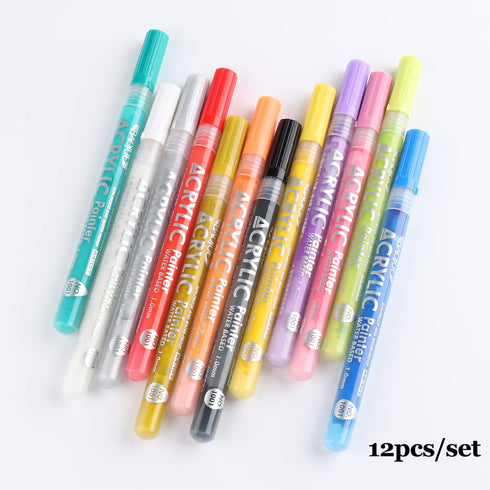 Nail Art Graffiti Pen Set 12Pcs Waterproof Drawing Marker Pen For Nails Neon Enamels Black White Quick Dry Nail Art Painting Pen DIY Abstract Line...