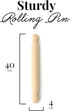 Tuuli Kitchen – French Wooden Rolling Pin, Baking Roller for Rolling Out Pizza, Pasta, Puff and Other Doughs, 40 x 4 cm...