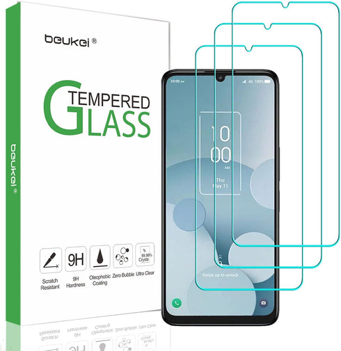 beukei (3 Pack) Compatible for TCL 40 XL 5G /TCL 40XL (2023) Screen Protector Tempered Glass (6.75 inch),Touch Sensitive,Case Friendly, 9H Hardnes...