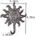 Antiqued Cast Iron Sun Head Single Hook Hanger Animal Shaped Coat Hat Hooks Heavy Duty Iron Art Decorative 1 pc...