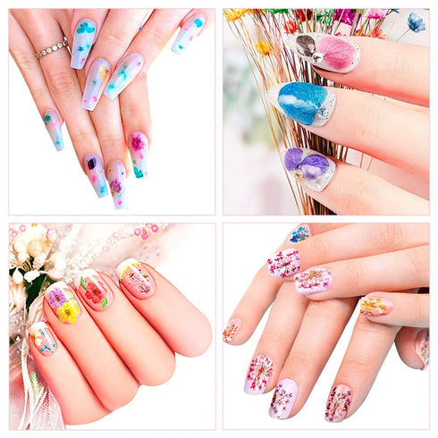 216PCS Dried Flowers Nail Art - Nail Art Accessories Kits, 57 Color Lovely Natural Flower Nail Art, Dried Flowers for Resin Molds, Dry Flowers for...