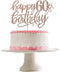 Happy 60th Birthday Cake Topper Rose Gold Glitter, 60th Anniversary Cake Topper 60 Birthday Cake Topper Rose Gold 60th Birthday Cake Decorations f...