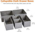 Amazon Basics Cloth Drawer Storage Organizer Boxes for Socks, Underwear and Baby Items, Set of 6, Gray...