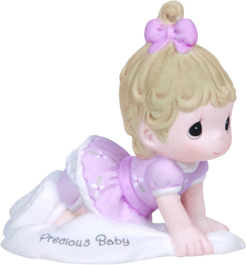 Precious Moments, Growing In Grace, Precious Baby, Bisque Porcelain Figurine, Brunette Girl, 133040...