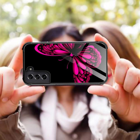ZHEGAILIAN Case Compatible with Samsung Galaxy S21 Case,Pink Butterfly Case for Galaxy S21 Women Girls,Shockproof Dropproof Case for Samsung S21 C...