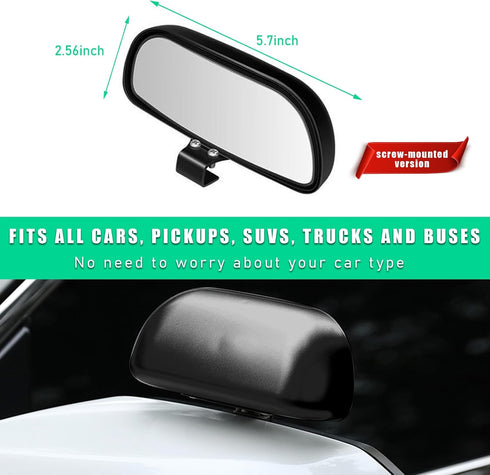 Blind Spot Car Mirror, Vehicle Adjustable 360 ° Rotation Auxiliary Convex Wide Angle Mirror, Auto Snap Way Clip On Side Rearview Mirror Universal ...