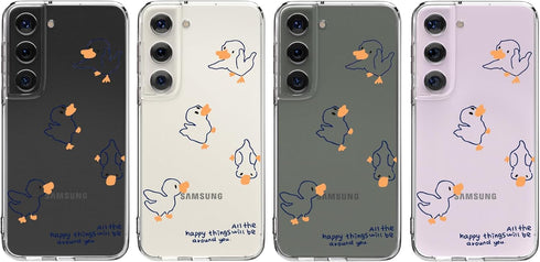 Cute Duck Phone Case for Samsung Galaxy S22 ULTRA Lovely Duck Case Cover Clear Soft TPU Transparent Phone Case Girly Women Protective Phone Cover ...