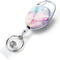 Badge Reels Retractable?Double Sided Color Print Pattern Retractable Badge Holders?with Retractable Keychain, Badge Clip and Key Ring?Durable Nylo...