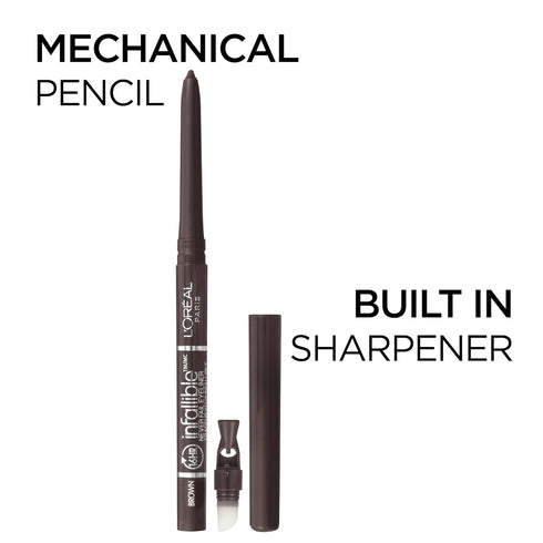 L'Oreal Paris Makeup Infallible Never Fail Original Mechanical Pencil Eyeliner with Built in Sharpener, Black Brown, 1 Count...