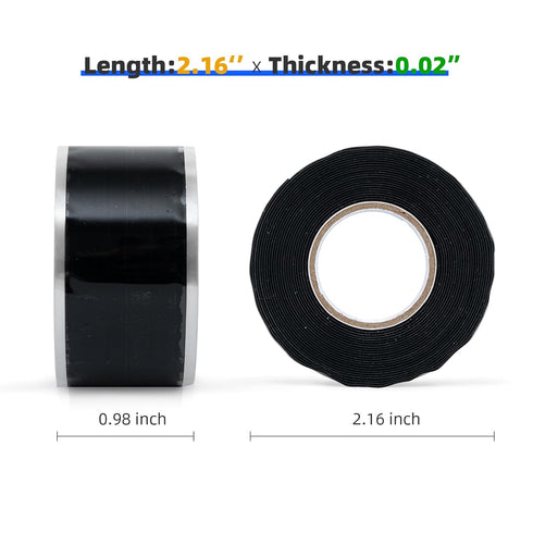 2 Rolls Self Fusing Silicone Tape 1in x10ft Waterproof Rubber Tape, Water Hose Leak Seal Tape, Rescue Tape,Pipe Plumbing Hose Repair Tape for Cabl...