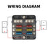 Fuse Block, 12-24V Marine Fuse Block Waterproof Boat Fuse Panel with LED Warning Indicator Damp-Proof Cover - 6 Circuits with Negative Bus 12V Fus...