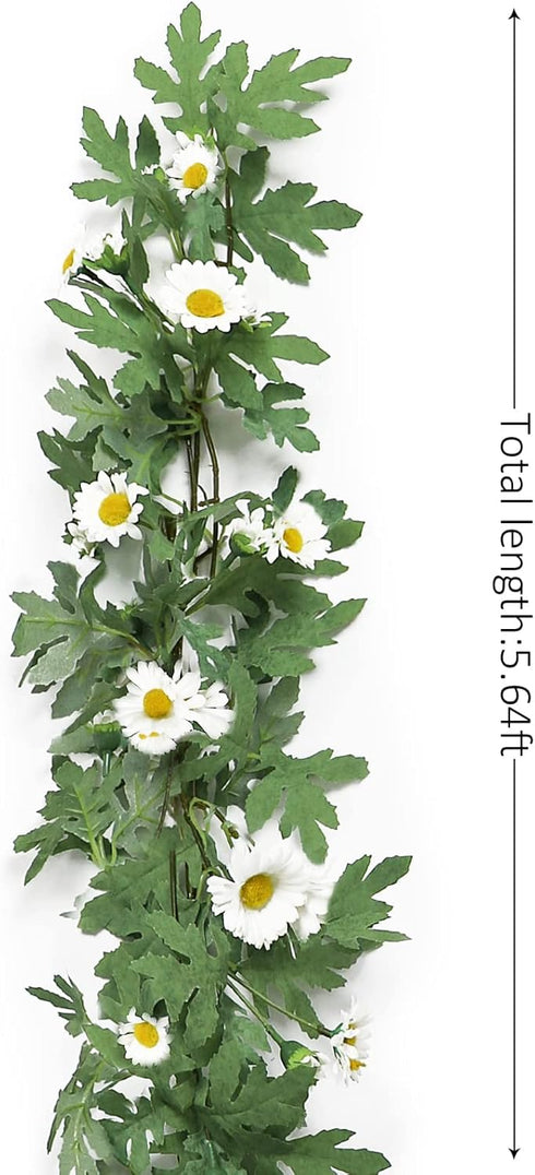 SOMYTING Artificial Daisy Garland Decorative Fake Flower Vine Hanging 5.6Ft Silk Flower Greenery for Home Garden Outdoor Ceremony Wedding Arch Flo...