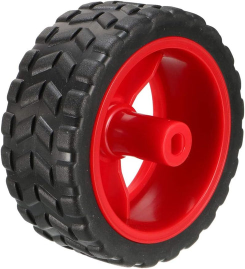uxcell 65mm Rubber RC Wheel Tires DIY Model Robots 2pcs, Red and Black...