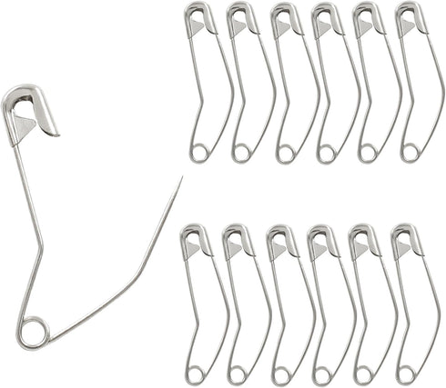 120Pcs 2 Inch Curved Safety Pins, Quilting Basting Pins Versatile and Sturdy Nickel-Plated Steel Pins for Precise Quilting...