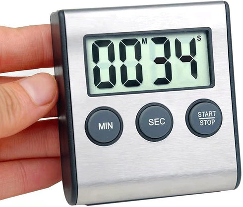 Kitchen Timer, Digital Kitchen Timer Magnetic Countdown Kitchen Timer with Loud Alarm Stainless Steel Timer for Kitchen Cooking, Baking,Sports Gam...