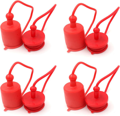 1/2" ISO5675 Hydraulic Coupling Dust Cap and Plug,Red Rubber Male Dust Cap and Female Plug Covers for Hydraulic Quick Coupler 4set...