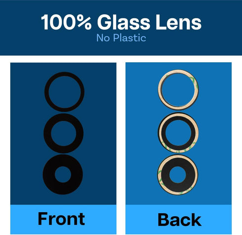 MMOBIEL Back Rear Camera Glass Lens Replacement Compatible with iPhone 15 Pro - Incl. Double-Sided Adhesive, Tweezer and Cloth.......