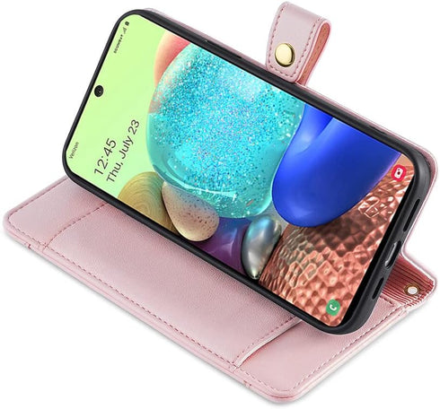 Asuwish Phone Case for Samsung Galaxy A71 5G Wallet Cover and Screen Protector Zipper Leather Flip Credit Card Holder Slot Kickstand Mobile Cell A...