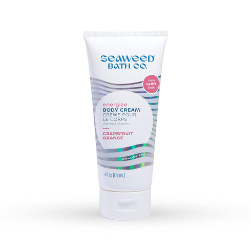 Seaweed Bath Co. Energize Body Cream, Grapefruit Orange Scent, 6 Ounce, Invigorating Hand & Body Lotion Moisturizer for Dry Skin, with Sustainably...