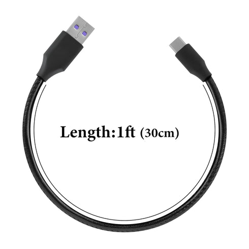 GEEKRIA USB Headphones Vegan Leather Short Charger Cable Compatible with Sony WH-1000XM5 WH-1000XM4 WH-ULT900N WH-XB920N WH-XB910N Charger, USB to...