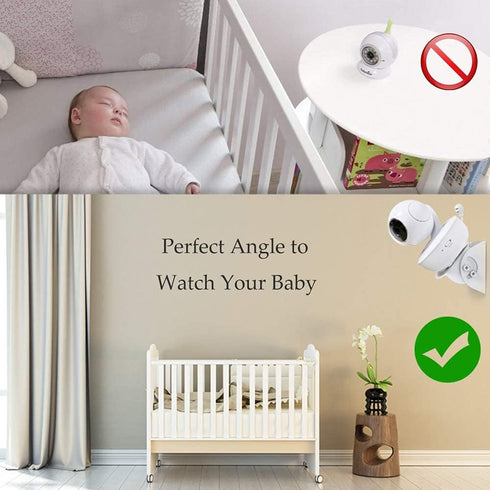 2 Pack-Adjustable Angle Baby Monitor Wall Mount for Motorola, Arlo, Infant Optics DXR-8, HelloBaby, Hellobaby Babysense Monitor Camera, Perfect An...
