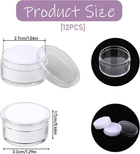 12Pcs Small Display Box Gemstone Holder Case Jewelry Show Box Container Holder with Clear Top Lids and Sponge...