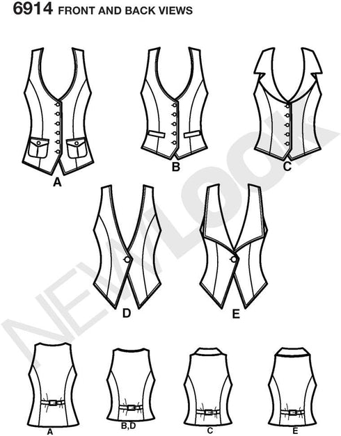 New Look Sewing Pattern 6914 Misses Tops, Size A (4-6-8-10-12-14-16)...