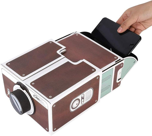 DIY Smartphone Projector, Mini DIY Projector, Simple Portable Cardboard Beamer, Lightweight Cell Phone Projector for Playing Video / Film...
