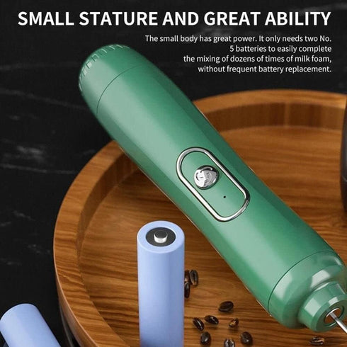 Handheld Milk Frother - Battery Operated Drink Mixer for Coffee, Electric Foam Maker Whisk, Stainless Steel Milk Foamer...