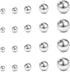 QWALIT 16gauge 14gauge Stainless Steel Replacement Balls for Lip Studs Labret Earrings Piercing Jewelry Septum Rings Externally Threaded Plastic B...