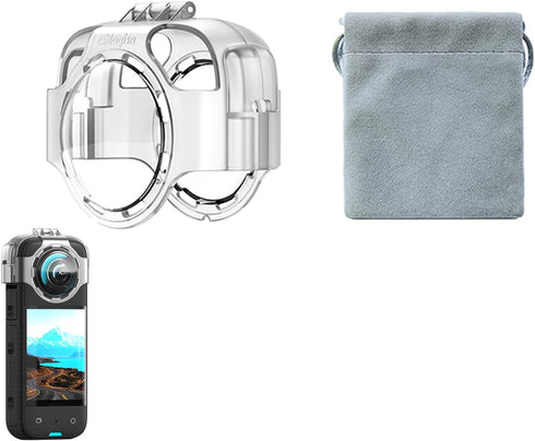 LICHIFIT Transparent PC Lens Cap for Insta360 X3 Panoramic Camera Lens Guard Cover Lens Protective Frame Case Accessories...