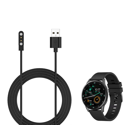 Black 2-Pin Strong Magnetic Cable USB Charging Line Cord Rope Black for Kieslect Watch K10 K11 Smartwatch Smartwatch Charger Charging Cable Magnet...