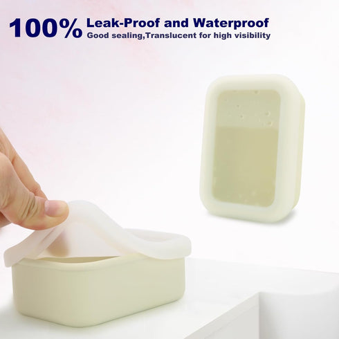 Travel Soap Case, Leak Proof Travel Soap Container, Silicone Soap Box with Drainage Layer, Shatterproof Soap Holder for Travel, Camping, Gym(Off-W...