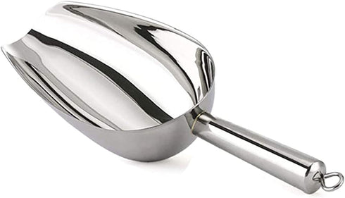 Ice Scoop 8oz, 9.9 Inch Small Stainless Steel Metal Food Scoops for Kitchen Bar Party Wedding, Superb mirror polish surface, Heavy Duty & Anti Rus...
