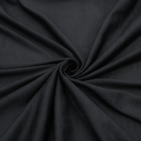 Stylish FABRIC Solid Color Rayon Spandex Heavy Jersey Knit Fabric/ 4-Way Stretch-(200GSM)/ DIY Projects, Black 1 Yard...