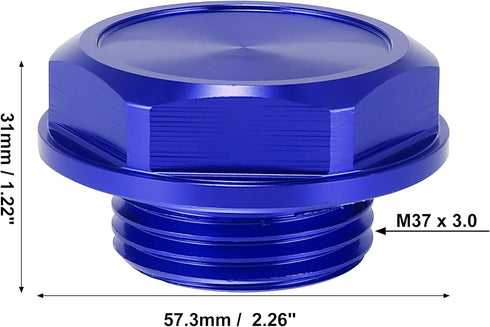 X AUTOHAUX Blue Aluminum Alloy Gas Engine Oil Filler Cap Plug Cover for Toyota TRD Highlander RAV4 Yaris Camry Corolla Tacoma Land Cruiser...