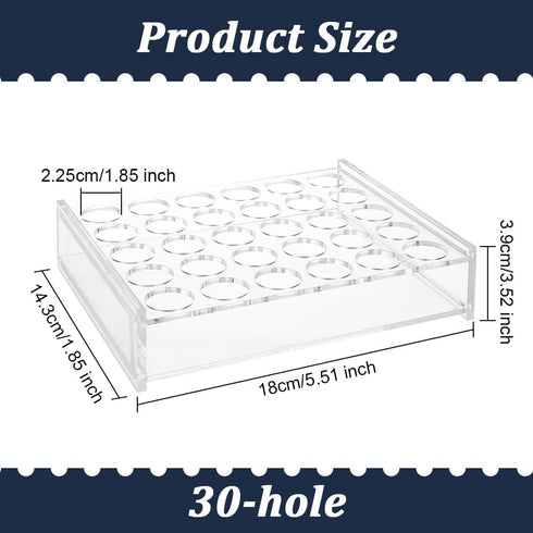 OLYCRAFT Clear Acrylic Test Tube Rack 30Sockets Test Tube Display Stands Acrylic Centrifuge Tube Rack Transparent Test Tube Holder for 10ml Test T...