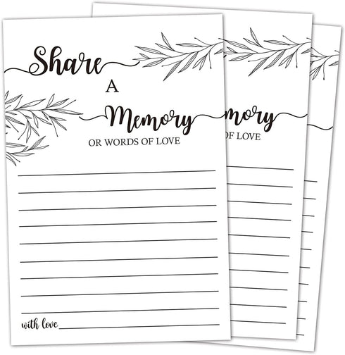 Share a Memory Card, Memorial Cards for Celebration of Life, Funeral Guest Book, Advice for The Bride, Wedding Favors, Graduation, Retirement, Goi...