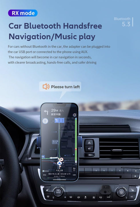Latest Bluetooth 5.3 Transmitter Receiver, Bluetooth Adapter for Home Stereo, Speakers, Music Streaming Sound System Wireless Audio Transmitter, e...