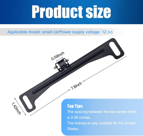 1 PC Car Rear View Camera Bracket, Metal Dash Cam Mount Kit, Waterproof License Plate Mount, Back Up Camera Installation Tool, Automotive Parts, U...
