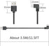 Right Angle Dash Cam Power Cord 11.5FT,90 Degree Mini USB Charging Cable 24AWG for Garmin Nuvi GPS,Canon Camera,Dash Cam etc Mini USB Devices(Blac...