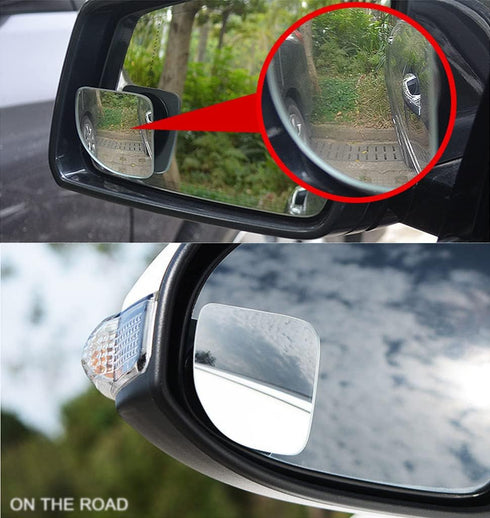 2 Pcs Car Blind Spot Mirror, BetterJonny Fan Shape HD Glass Convex Rear View Mirror 360°Rotate Wide Angle Rear View Mirror Adjustable Automotive S...