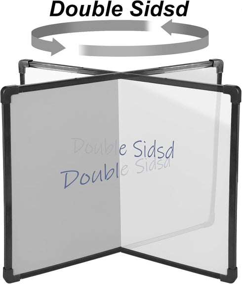 Double-Sided Small White Board Dry Erase, 11" x 7" Mini Hanging Dry Erase Board for Wall, Black Frame Whiteboard for Home School Office...