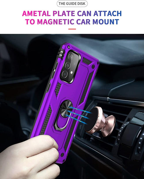 for Samsung A52 Case, Galaxy A52 Case with HD Screen Protector, Military-Grade Ring Holder Kickstand Car Mount 15ft Drop Tested Shockproof Cover P...