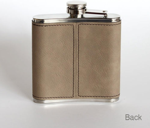 Bella Busta-3 Years as a husband and wife-Years,Weeks, Days, Hours, Minutes, Seconds Engraved Light Brown Leatherette Stainless Steel Flask-3 year...