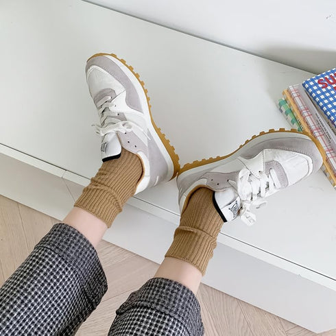 Womens Cute Crew Socks Casual Athletic Aesthetic Socks Neutral Cotton Socks for Women...