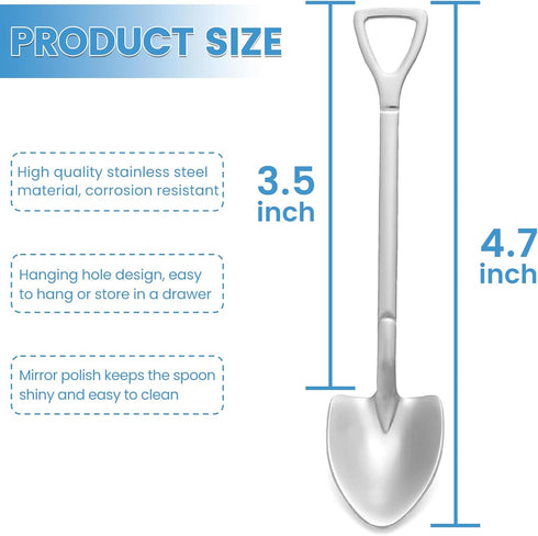 20 Pack Shovel Shape Demitasse Espresso Spoons, 4.7 Inches Stainless Steel Mini Coffee Spoons, Small Spoons for Dessert,Tea, Appetizer, Party Supp...