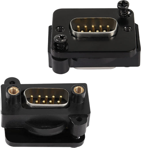 QIANRENON DB9 Panel Mount Straight Through Connector 9-pin RS232 Serial Male to Male Panel Mount Socket Converter Coupler, for Communication Netwo...